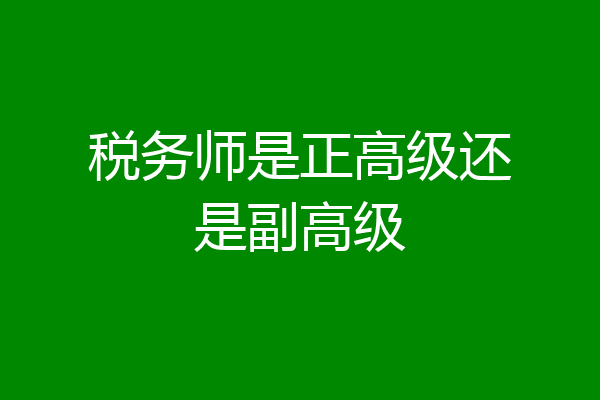 税务师是正高级还是副高级