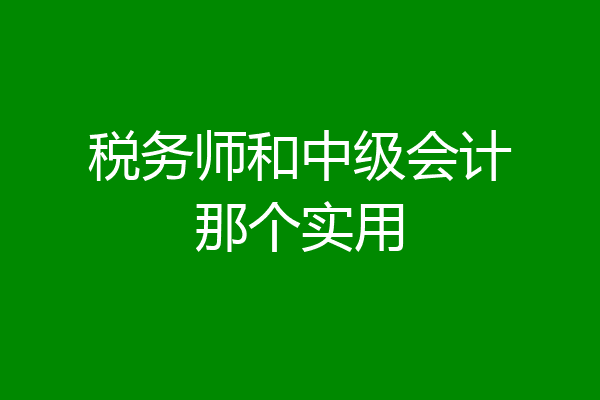 税务师和中级会计那个实用