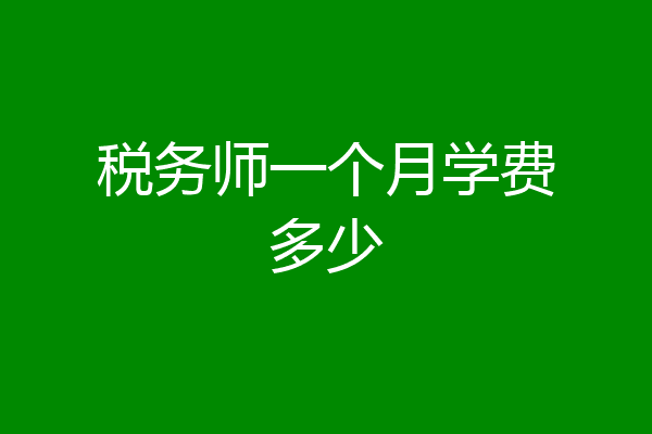 税务师一个月学费多少