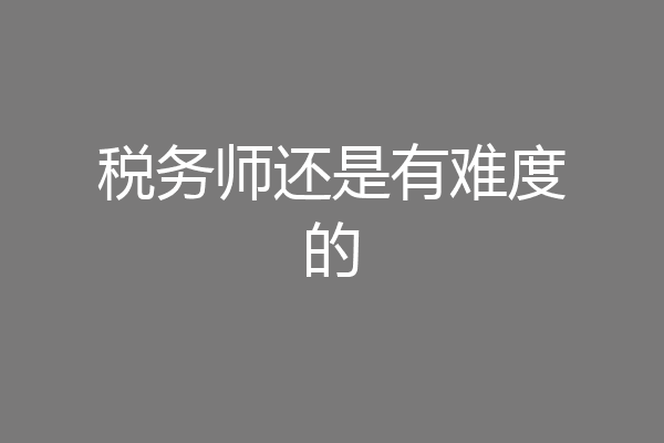 税务师还是有难度的