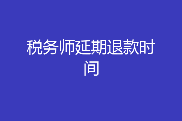 税务师延期退款时间