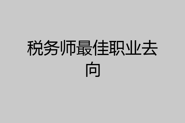 税务师最佳职业去向