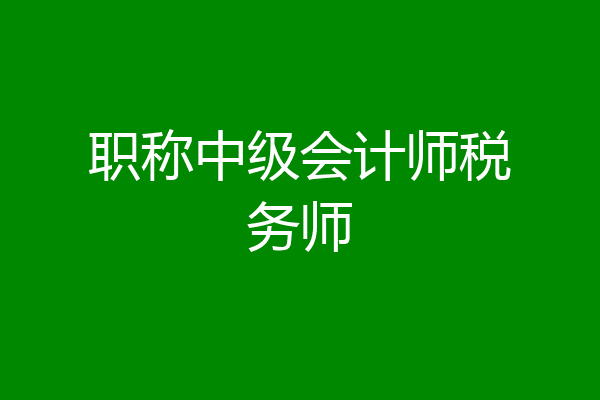 职称中级会计师税务师