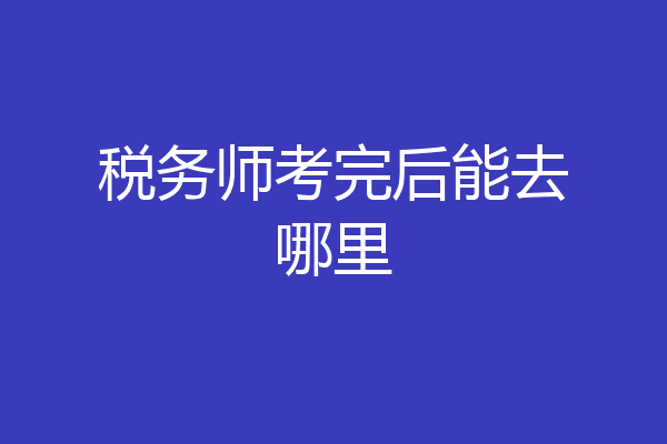 税务师考完后能去哪里