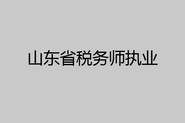 山东省税务师执业