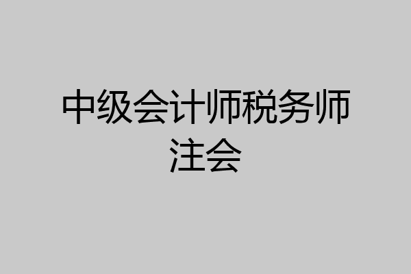 中级会计师税务师注会