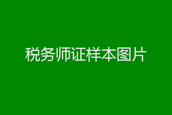 税务师证样本图片
