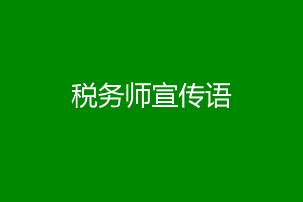 税务师宣传语