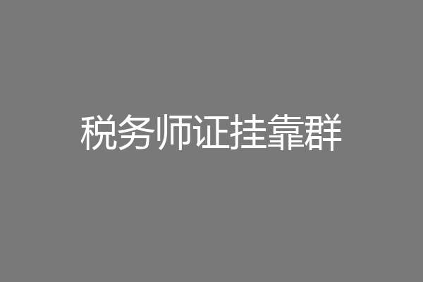 税务师证挂靠群