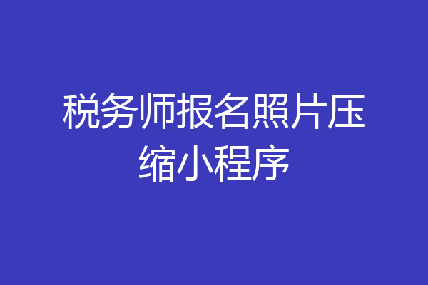 税务师报名照片压缩小程序