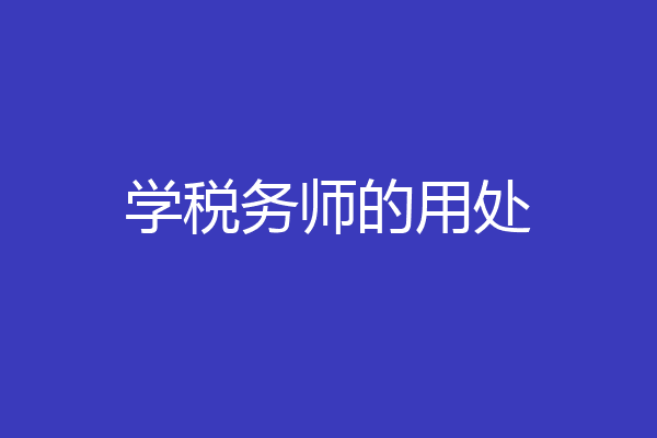 学税务师的用处