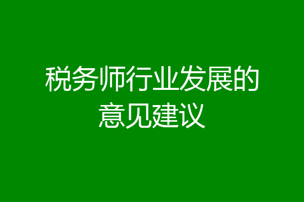 税务师行业发展的意见建议
