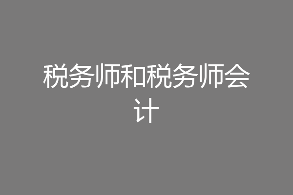 税务师和税务师会计