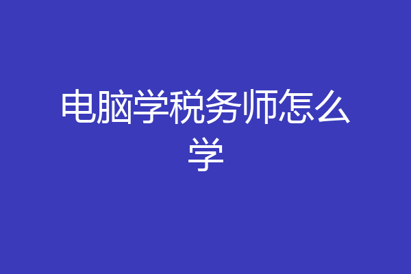 电脑学税务师怎么学