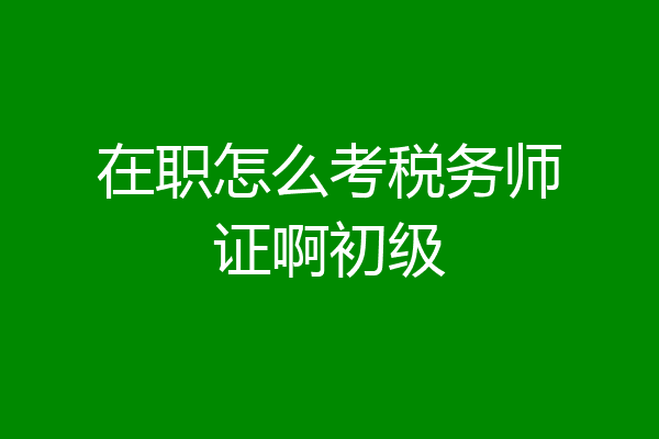 在职怎么考税务师证啊初级