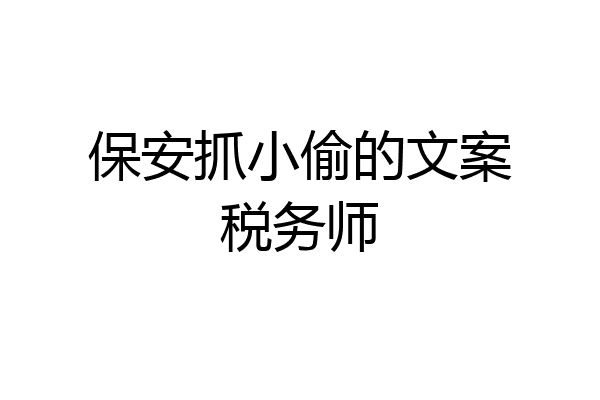 保安抓小偷的文案税务师