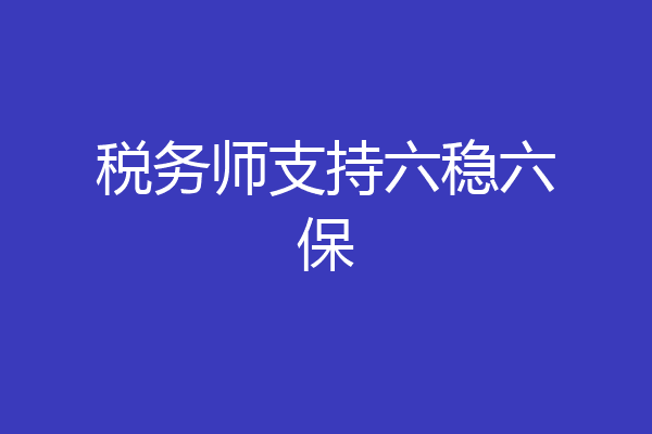 税务师支持六稳六保