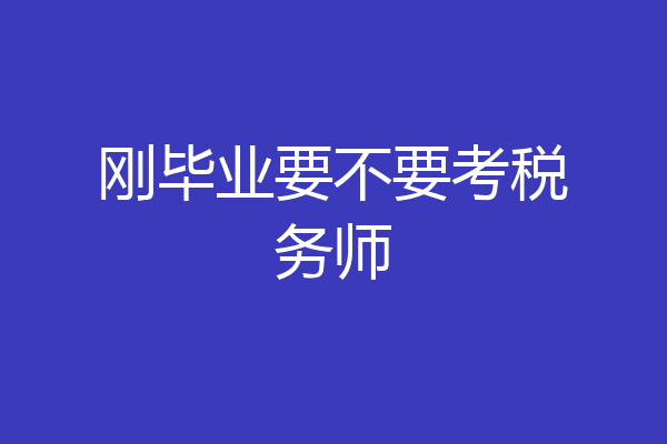 刚毕业要不要考税务师