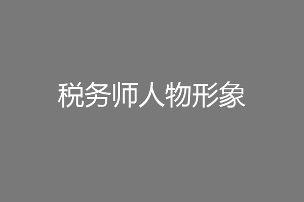 税务师人物形象