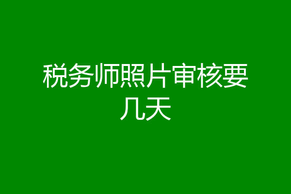 税务师照片审核要几天