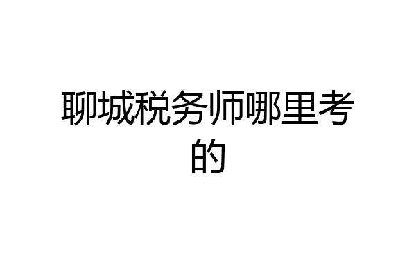 聊城税务师哪里考的