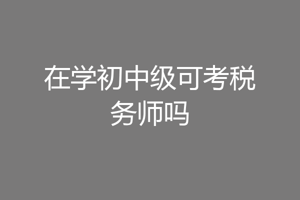 在学初中级可考税务师吗