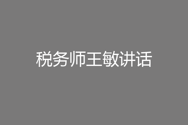 税务师王敏讲话
