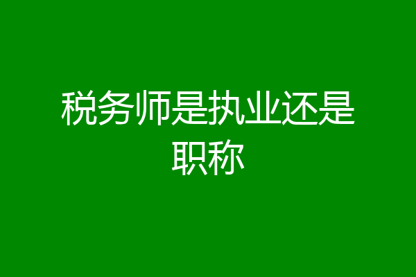 税务师是执业还是职称