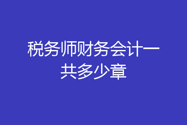 税务师财务会计一共多少章
