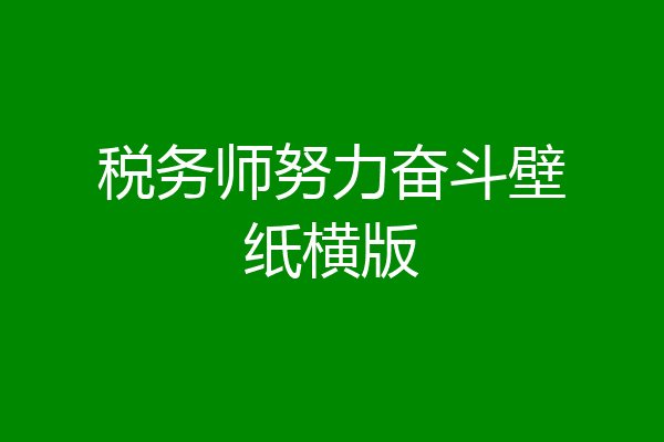 税务师努力奋斗壁纸横版