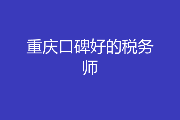 重庆口碑好的税务师