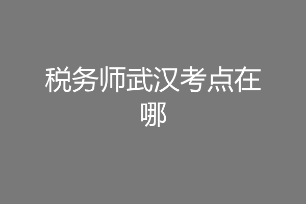 税务师武汉考点在哪