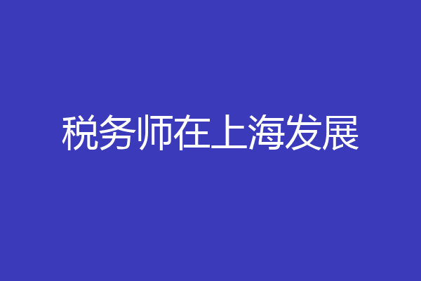 税务师在上海发展