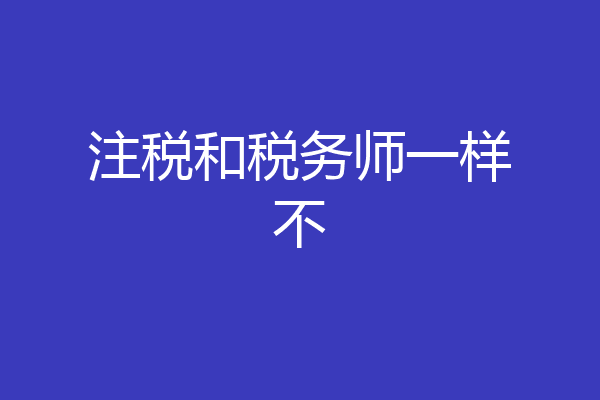 注税和税务师一样不