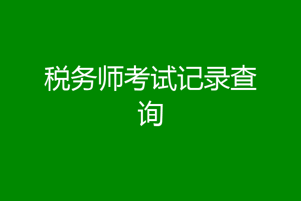 税务师考试记录查询
