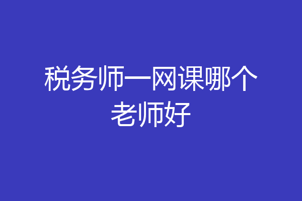 税务师一网课哪个老师好