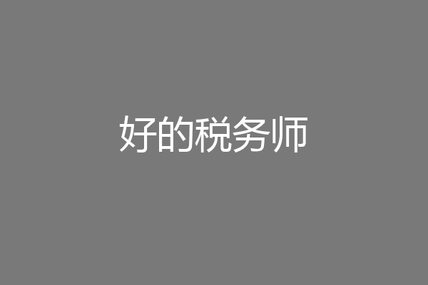 好的税务师