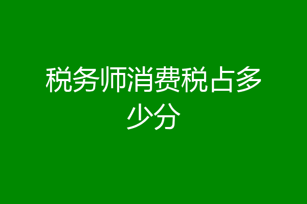 税务师消费税占多少分