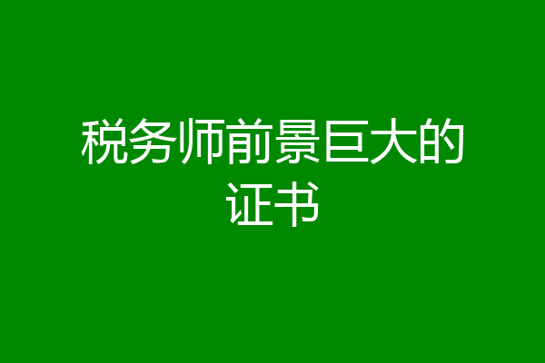 税务师前景巨大的证书