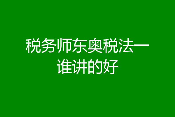 税务师东奥税法一谁讲的好