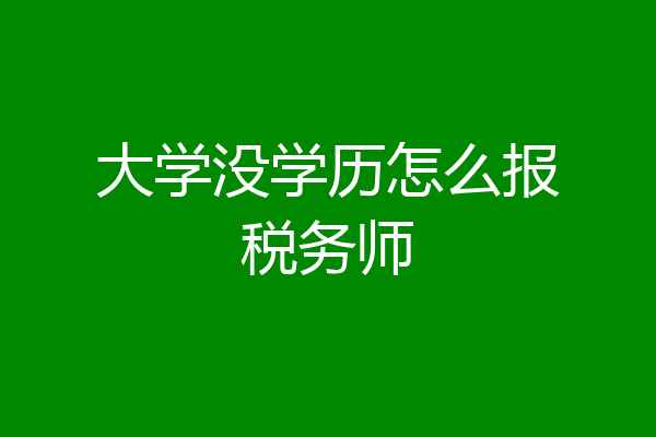 大学没学历怎么报税务师