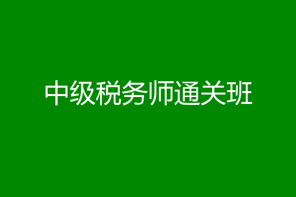 中级税务师通关班