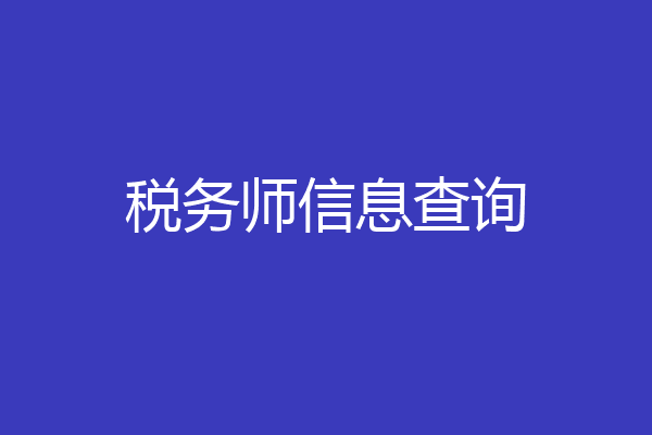 税务师信息查询