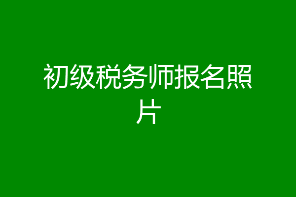 初级税务师报名照片