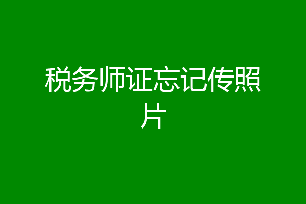 税务师证忘记传照片