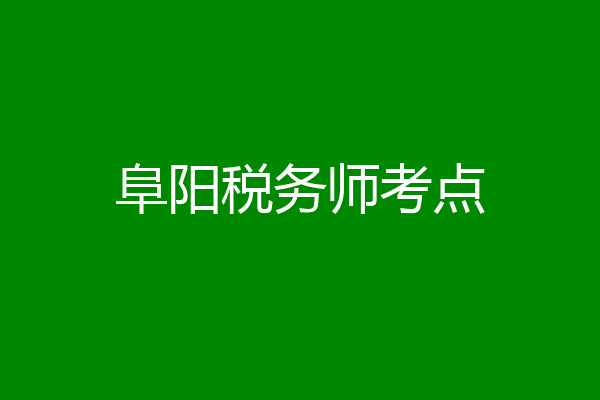 阜阳税务师考点