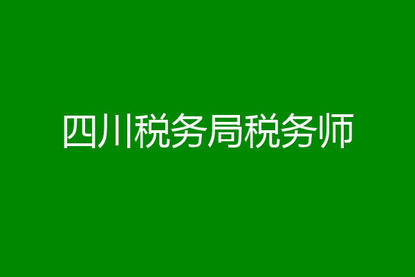 四川税务局税务师