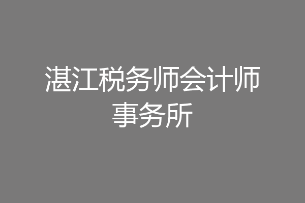 湛江税务师会计师事务所