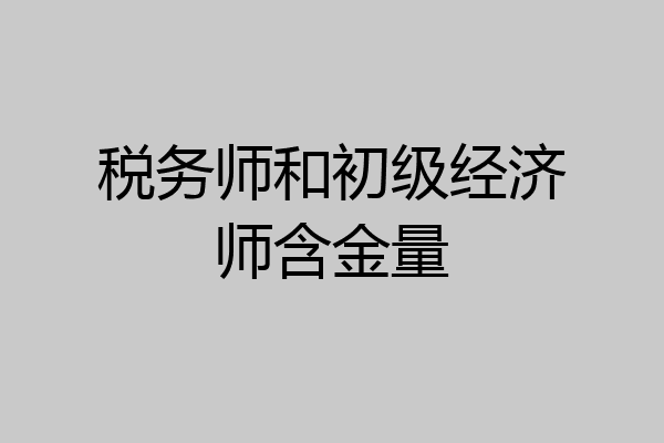 税务师和初级经济师含金量