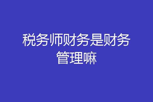 税务师财务是财务管理嘛